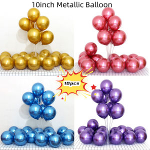 ✨SG Ready Stock✨10pcs 10inch high quality  metallic balloons latex birthday party site layout new house decoration balloons