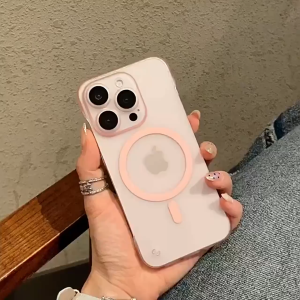 [JLK] 0.3MM Ultra Thin Magnetic Matte Frameless Phone Case For iPhone 16 15 14 12 11 13 Pro Max Lens Protector Translucent Frosted Back Cover