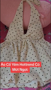 áo yếm nữ chấm bi Xòe Bồng Xinh Xắn Cột Nơ Và Bo Chun Sau Lưng Có Mút Ngực  Mặc mát Cao Cấp Đi Chơi  Du lịch Biển
