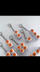 1/2/3/4/5/6/9 Keys Bread Keycap Stress Relief LED Light Fingertip Clicker Button Toy Mechanical Keyboard Pendant Keychain