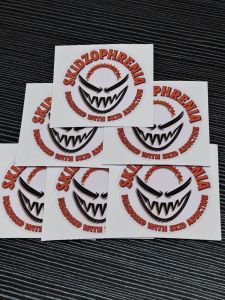 Sticker Laminated Skidzophrenia for Fixie Mtb Road bike 2.5 x 2.5 cm