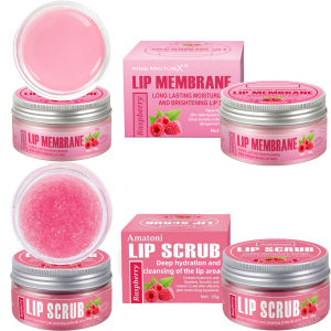 2-piece lip care set raspberry lip scrub 30g deep cleaning lipstick moisturizing gloss moisturizing lips