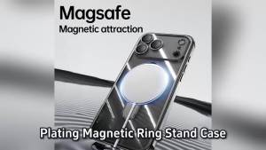Plating Magnetic Ring Stand Case For iPhone 17 Air 17 Pro Max Case Shockproof Wireless Charging For Magsafe Shockproof Cover
