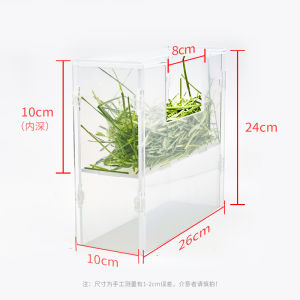 Umi Rectal Joy Large Capacity Acrylic Hay Rack for Rabbit Cage Toilet Rabbit Feeding Bowl Pet Supplies Rabbit Hay Stand