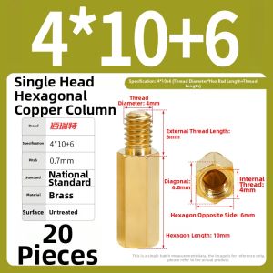 BAIRUITE | Hexagonal Copper Support Columns M2 M2.5 M3 M4 M5 M6