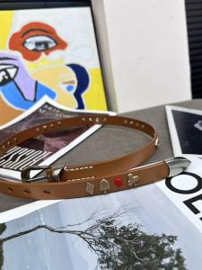 Caramel Cinnamon Heart Launch Layer One Cowhide Belt Versatile Decorative Leather Belt for Ladies Simple Style Alloy Buckle