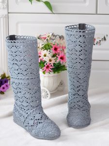 Giày Bốt Martin Đế Phẳng Mùa Thu 2025 Cho Nữ Giày Bốt Cao Cổ Lưới Đế Bằng Khoét Lỗ Giày Bốt Mùa Thu Phong Cách Thường Ngày