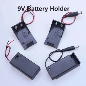 JCD 9V Battery Holder 9V Battery Box With Cover And ON/OFF Switch With Wire Leads Cable And DC Plug 5.5*2.1 DIY Battery Case