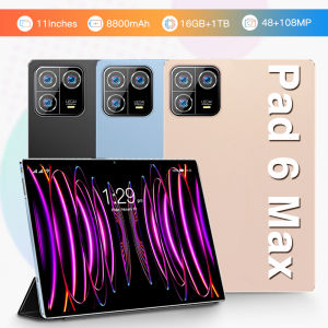 【CAN COD+READY】Android Tablet Pad 6 Max 11Inch 4G 5G WiFi Network 10core Snapdragon 8 gen2 Dual SIM SD Card Suitable For Android 13 Computer System Smart Tablets 16GB RAM + 1TB ROM Memory Dual 48MP 108MP Camera 1440*3200 Game Board 8800mah battery