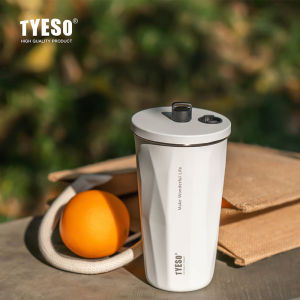 Tyeso 8848A Capacity 600ML Stainless Steel Thermos Coffee Cup Double Wall Portable Flask Vacuum Insulated Straw Water Cup