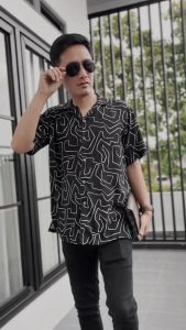 ALVEZ Kemeja Printing Pria Slim Fit Rayon Premium By Ademin Co