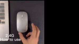 Mouse Slim Wireless 2.4 GHZ + Bluetooth 5.1 Rechargable Silent Click Connection Dual Mode for Home Office Desktop PC Laptop Tablet Ipad