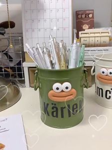 Kawaii Pen Holder Big Mouth Doll Bucket Fun Student Stationery Large-capacity Pencil Organizer Makeup Storage Container