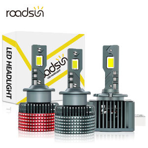 Roadsun 2Pcs D4S/D1S/D2S/D3S Led Car Headlight Bulbs 40000LM 110W Xenon Bulbs Car Light D1R D2R D3R D4R 6000K White 12V CSP Chips Super Bright With Turbo Fan Cooling 2-Copper Tube Conversion Kit Plug And Play Waterproof