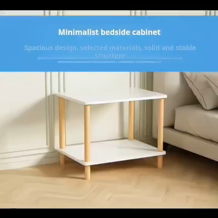 Sofa Side Table Nordic Style 2 layer Bedside Table Shelving Living Room ...