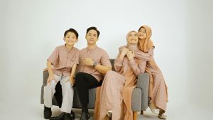 NBRS Hyra Gamis Sarimbit Set Keluarga Koko Dewasa Anak Setelan Dress Midnight Blue Rayya Series