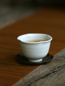 Ceramic Fragrance Cup Grass Ash Glaze Single Cup Gongfu Tea Drinking Cup Owner Cup Personal Small Tea Cup for Tea Appreciation