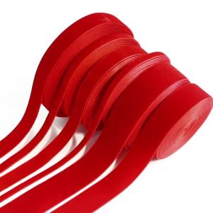 5-10yards/roll 0.6-3.2cm Velvet Ribbons Red Color Single Face Flocking Webbing For DIY Christmas Gifts Wrapping Decoration