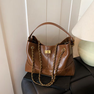 Elegant Red Wedding Tote Bag Womens Large Capacity Chain Shoulder Bag Autumn Winter Commuter Style Soft PU Leather Handbag