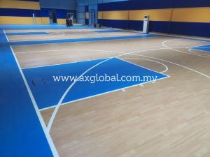 Basketball vinyl flooring | Indoor basketball vinyl flooring | Bola Keranjang Getah Lantai Malaysia