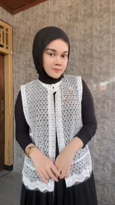 VEST AURA OUTER BRUKAT KEKINIAN ROMPI Muslim Wanita Baju Motif Atasan Panjang Cantik Dress Kondangan