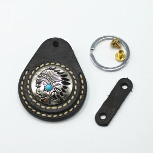Genuine Leather round Square Black Waterdrop Access Control Card Holder for Community And Bus Card Protection Case