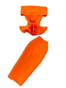 ชุดสองชิ้นไหล่เดียว ชุดสองชิ้นเอวสูง กระโปรงสั้น ชุดแฟชั่นฤดูใบไม้ร่วง ผ้าโพลีเอสเตอร์ ชุดทำงานสำหรับผู้หญิงวัย 18-25 ปี