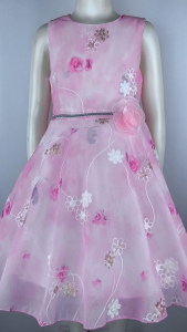 Big Joy Girls Casual Dress Celina with Embroider Fower Design with Applique Flower for Ages 5 to 11 Years Old 553170