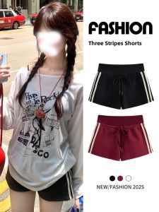 Black Stripe High Waist Slim A-Line Hot Pants Korean Style Casual Skirt for Women Summer New Fresh Outwear Heat Packed Jeans