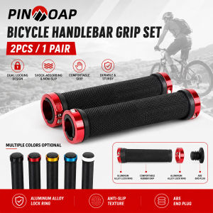 PINMOAP Bike Handlebar Grips Bicycle Rubber Grip Anti Slip Shock Absorbing Handlebar Covers For Mtb Road Bike Cycling Accessorie