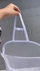 Wholesale Wall Mounted Mesh Dirty Clothes Basket Foldable Laundry Storage Basket Free Punch Storage Basket Hanging Storage Artifact