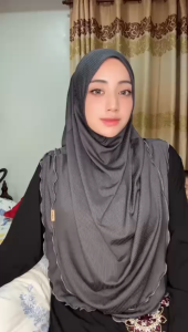 ALNOOR Tudung Amelia Modish Ruffle | Cotton Ribbed Ironless | Berdagu Elegant & Comfortable