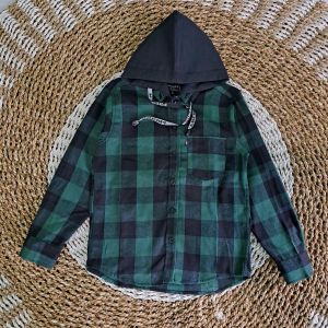 Hodie Lengan Panjang fashion Anak Laki Kain Flanel Super warna kotak
