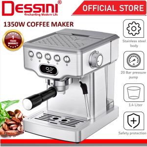 DESSINI 1350W 20 Bar Espresso Coffee Maker Brew Froth Cappuccino Latte Machine