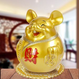 Mouse Coin Bank Only-in-No-out Kids Creative Large Capacity Money Box Large Adult For Home Chinese Zodiac Decoration