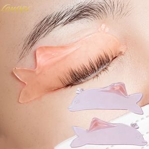 Lomansa 1 Pair Korea Dolphin Shape Silicone Eyelash Perm Lash Rod Shield Lash Softening Pads Eyelash Curler Lash Lifting Tool