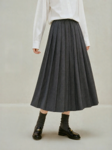 INMAN | Academic Style Pleated High Waist Slimming Skirt