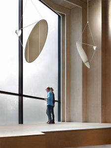 Modern Villa Restaurant Hotel Lobby Sales Office Corridor Stainless Steel Mirror Pendant Light Simple Design Iron Art Lighting
