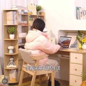 โต๊ะทํางานมีชั้นวางของ โต๊ะเขียนหนังสือ วางคอมพิวเตอร์ ไม้MDF แข็งแรงขนาดใหญ่ ดีไซน์สวย