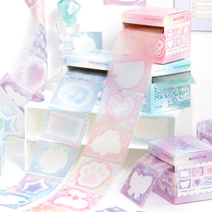 บล็อกโน้ตโปร่งใสแบบลากได้ บล็อกโน้ตแบบหัวเข็มขัดที่ติดแน่นสำหรับนักเรียน บล็อกโน้ตสำหรับจดจำความทรงจำแบบเรียบง่ายและสวยงาม