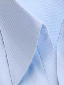 เสื้อเชิ้ตผู้หญิงแขนสั้นลายทางสีฟ้าอ่อน ชุดทำงานผู้หญิง แขนยาว คอวี ทรงเข้ารูป ผ้าผสมคอตตอนและโพลีเอสเตอร์