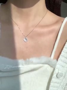 GLAMOR✨พร้อมส่ง สร้อยคอเงินแท้ Clover Opal สไตล์เกาหลี สร้อยคอนําโชค สร้อยเงินแท้ 925 สร้อยคอแท้ สร้อยเงินแท้ จี้สร้อยคอ ของขวัญให้คนที่รักในวันพิเศษ