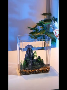 Fish tank ecological aquarium acrylic material with cover transparent anti fall and anti fall desktop tank