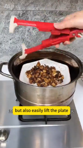 Heat-Resistant Silicone Kitchen Tongs - 2-in-1 Non-Slip Gripper for Hot Bowls Dishes Oven & Steam Cooking