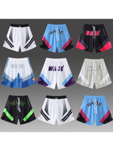 กางเกงขาสั้นกีฬาสไตล์อเมริกัน กางเกงขาสั้นเล่นบาสเก็ตบอล 4 นิ้ว แห้งเร็ว กางเกงขาสั้นชายหาด ออกกำลังกาย ฟิตเนส ลำลอง ผ้าโพลีเอสเตอร์
