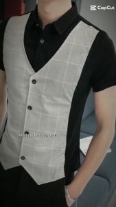 Áo sơ mi áo sơ mi nam cực men- chất- rất ngầu phối giả gile thời trang  Mã - H42