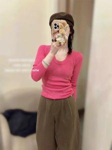 Soft Round Neck Long Sleeve Knit Top