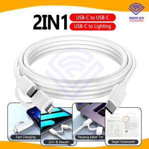 [COD] KABEL DATA CHARGER FAST CHARGING 60W 2IN1 UNTUK TYPE C & IPHONE