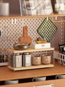 Acrylic Kitchen Storage Rack Small Size Cupboard for Utensils Spices Cups And Plates Modern Simple Style Countertop Organizer