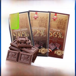 Original Spartak Pure Black Bitter Chocolate 90% Cocoa Fat in Paper Box Exquisite Snack Handmade Non-Handmade Block Chocolate